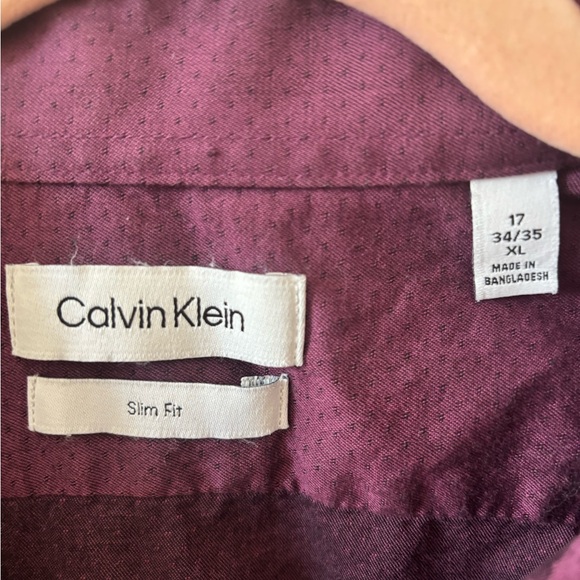 Calvin Klein Men's Deep Purple Casual Shirt -XL - Slim Fit - Picture 3 of 3